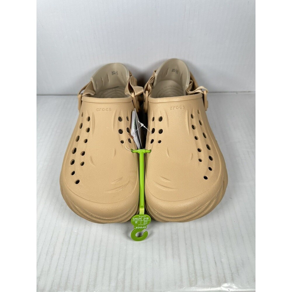 Size 12 Crocs Echo Mens Slip On Clogs Shoes Wheat Beige Comfort 207937-209 NEW - Picture 2 of 7